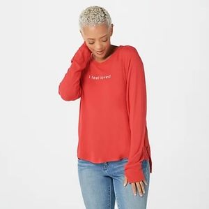 Peace Love World affirmation top Caliente